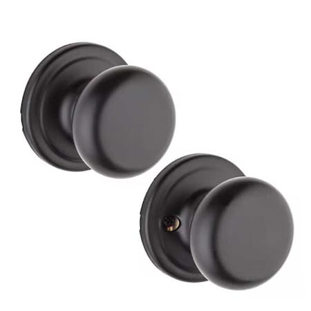 Kwikset Kwikset: Hancock Passage Door Knob with Round Rose / Iron Black KWS-720H-RDT-514
